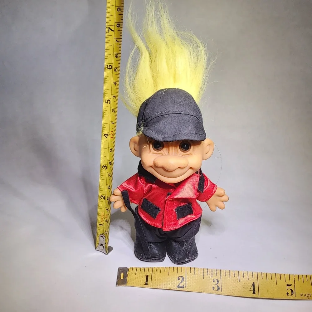 Russ Troll Doll vintage equestrian red‎ outfit Bright Yellow Hair